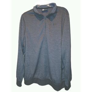 Three Sixty Six Mens Heather Gray 1/4 Zip Golf Pullover with Black Cuffs Size XL